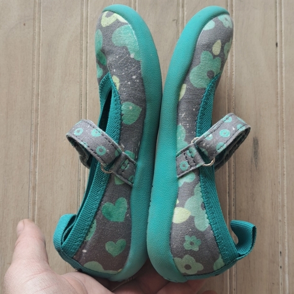 Chooze Blossom Turquoise Velcro Strap Slip On Fun Causal Mary Jane Flats - Picture 11 of 11